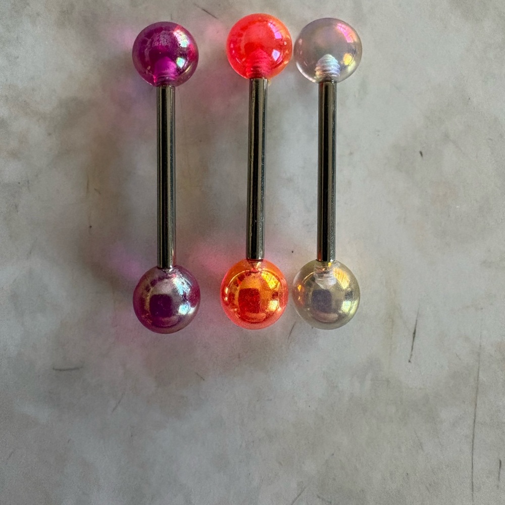 Colorful Barbell Tongue Rings